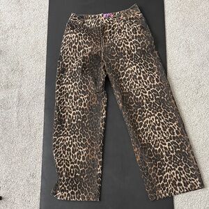 Edikted  Leopard Print Jeans Sz M